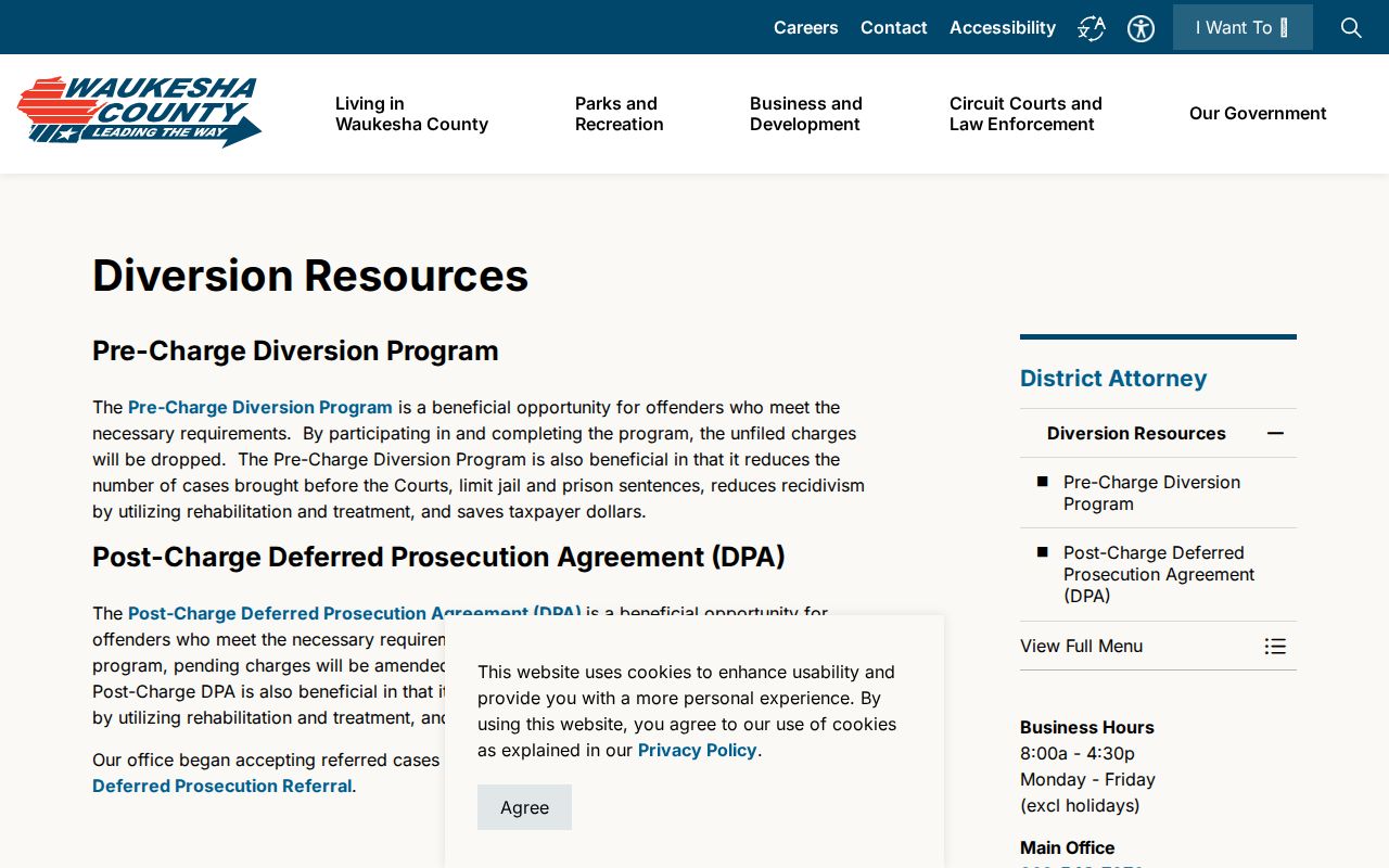 Waukesha County arrest records and diversion resources