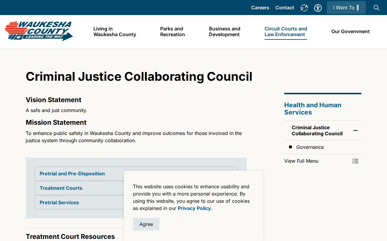 Waukesha criminal record resources for county Drug and OWI Treatment Courts