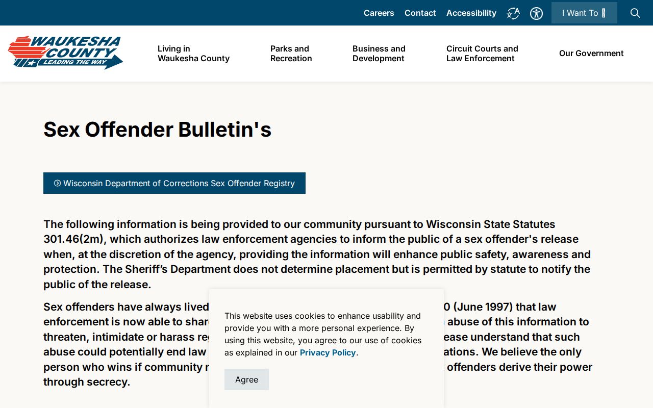 Waukesha County sex offender bulletin archive